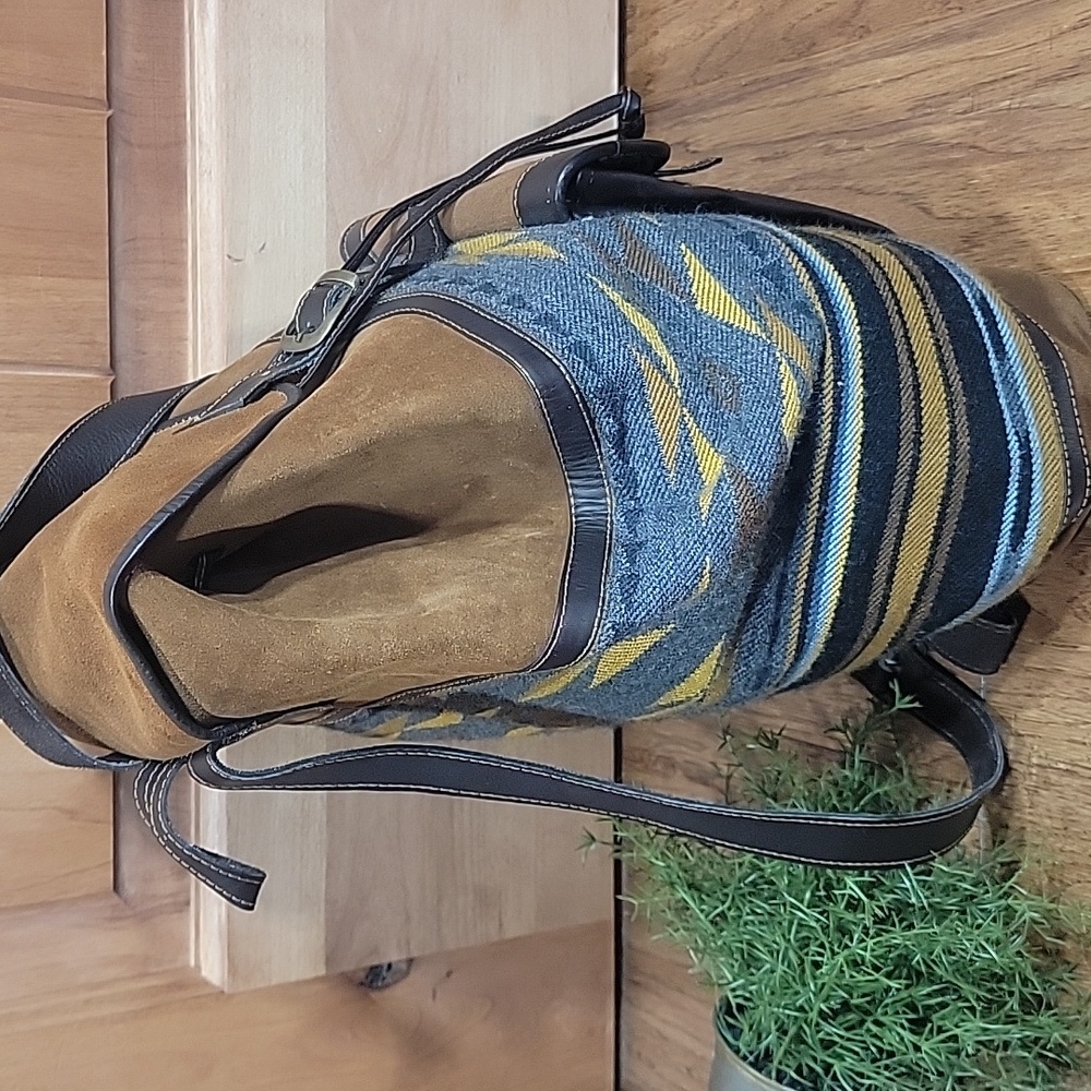Handmade Leather & Wool Backpack - Picture 6 of 14